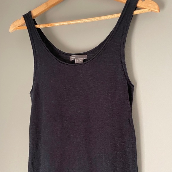 Vince cotton knit color block maxi tank dress black navy S - Picture 4 of 9